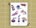 Hand drawn daily routine stickers - Printable