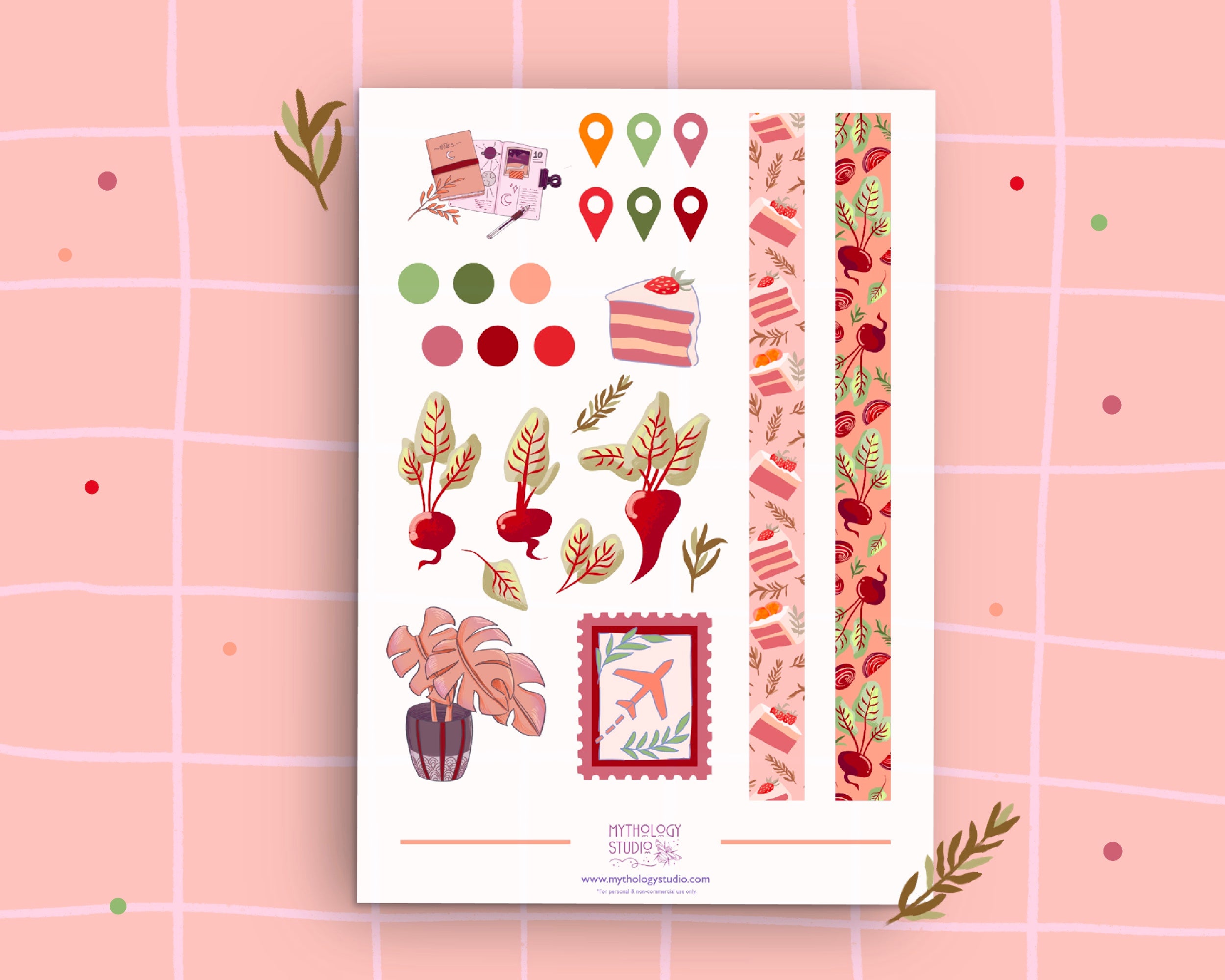 An A4 sticker sheet with fall colours.