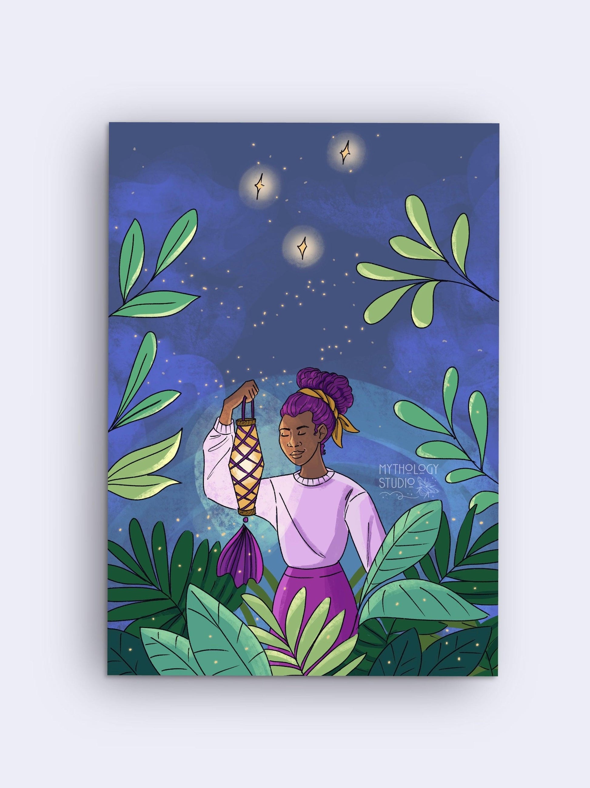 “Glowing Night Blooms” Art Print - Mythology Studio
